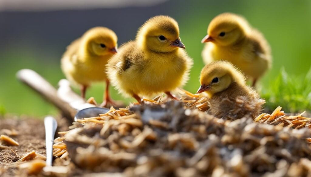 age for feeding mealworms to chicks